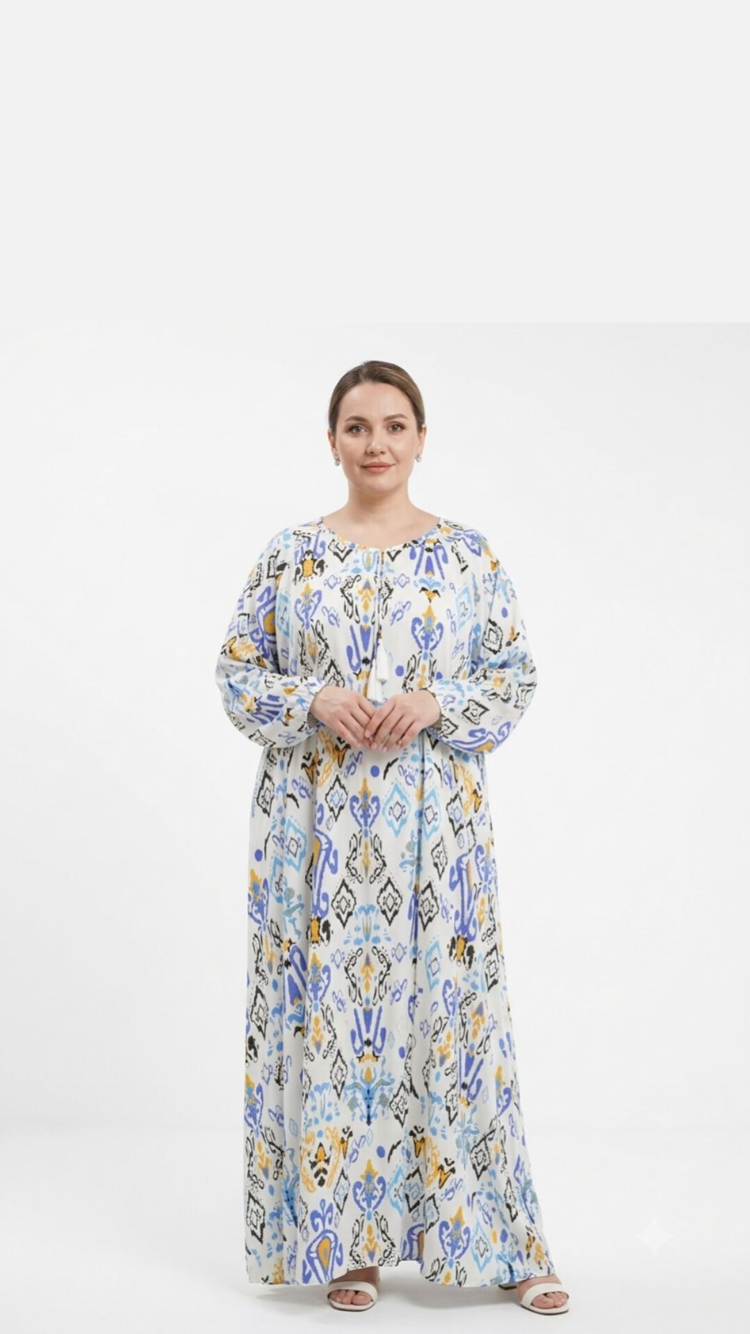 پیراهن بلند زنانه سوپر نخ طرح دار