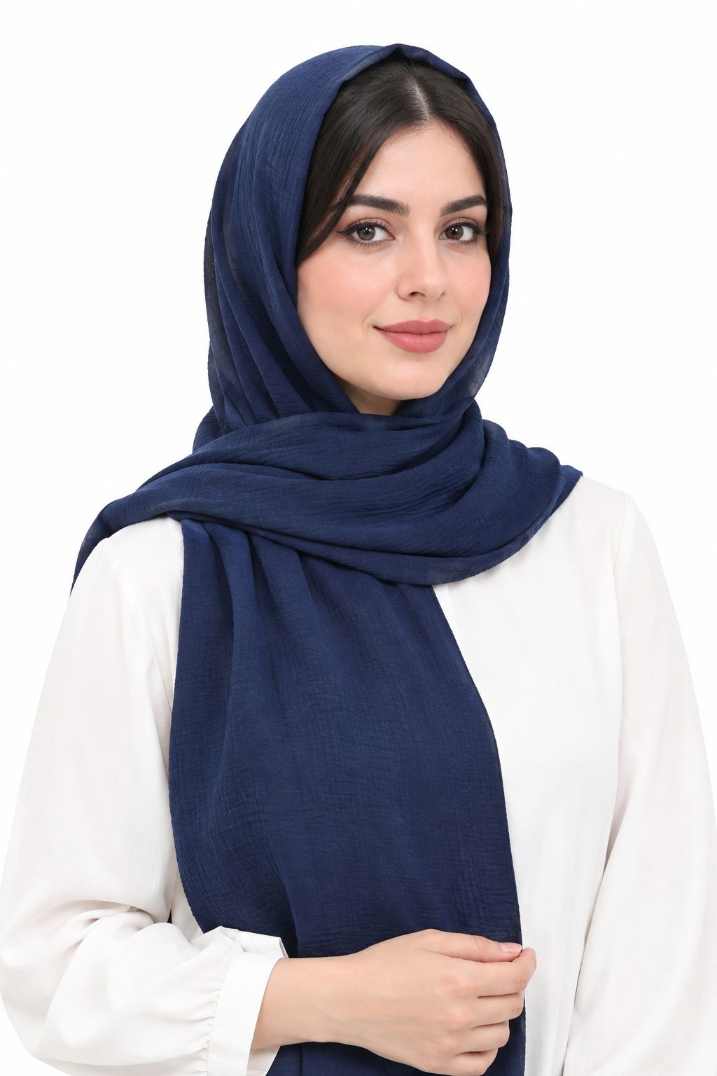 شال زنانه ساده سرمه ای
